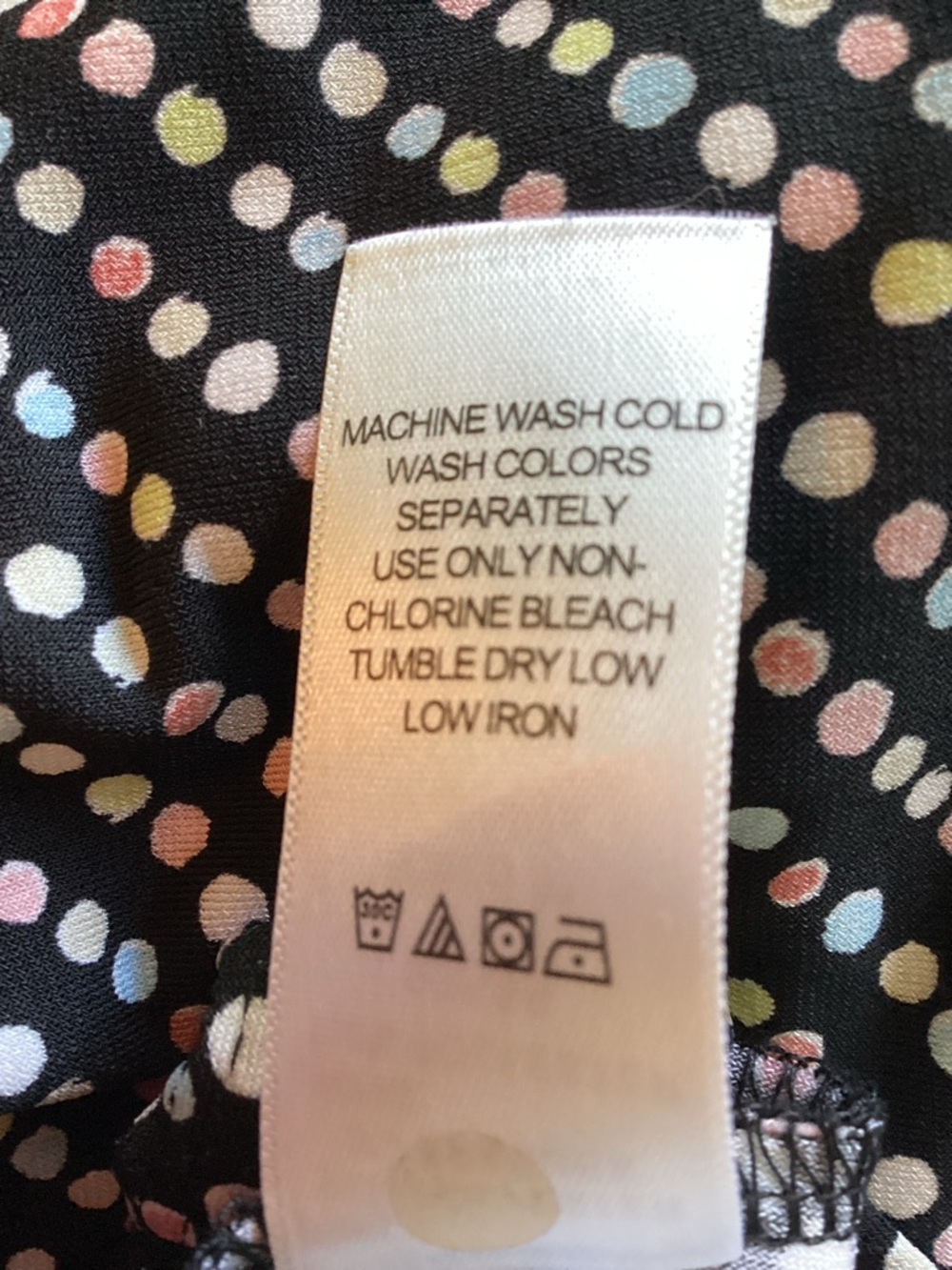 Empire waist black sleeveless maxi dress with pastel polka-dot pattern - Picture 4 of 4